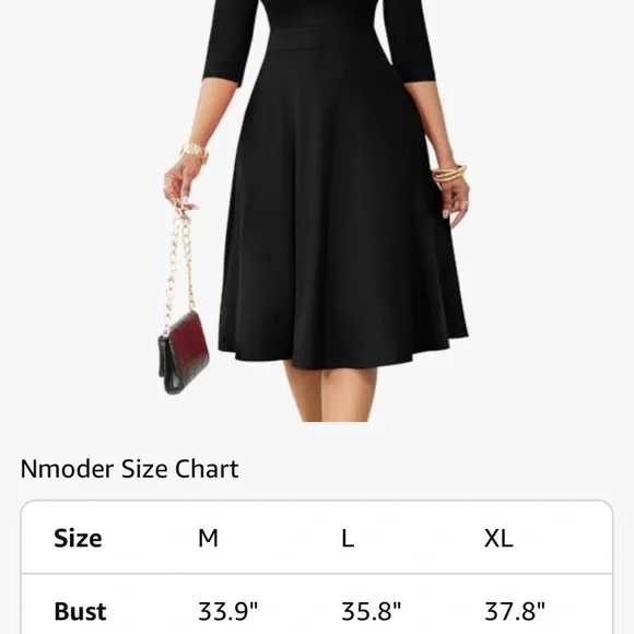 Black Asymmetrical A-Line Cocktail Dress with V-Neck - Picture 7 of 10